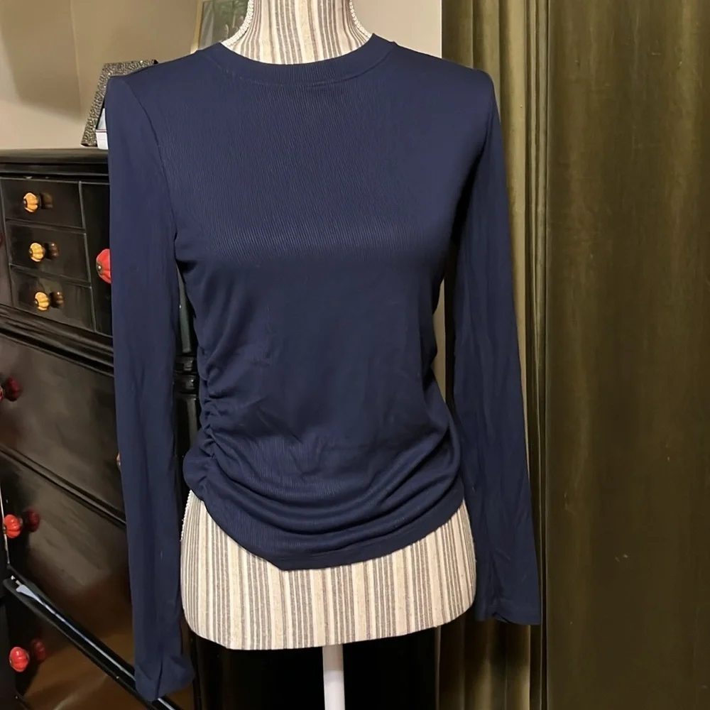 GAP Navy Ribbed Long Sleeve Top